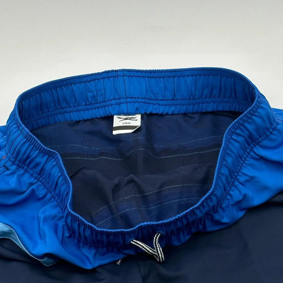 Men's Speedo Size Large 2-Way Stretch UPF 50+ Swim Trunks  Lined Shorts Blue - Picture 4 of 7
